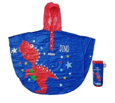 CAPA DE LLUVIA DINO AZUL