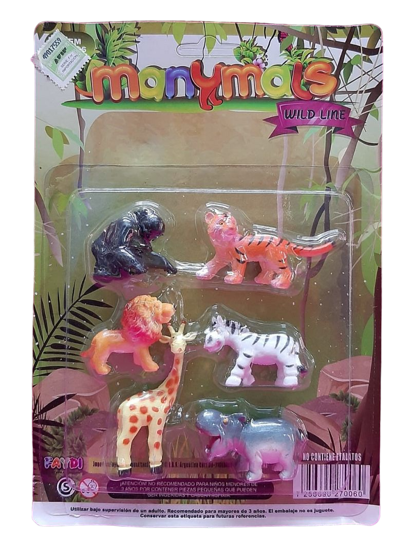 ANIMALES DE SELVA X 6 EN BLISTER MANYMALS