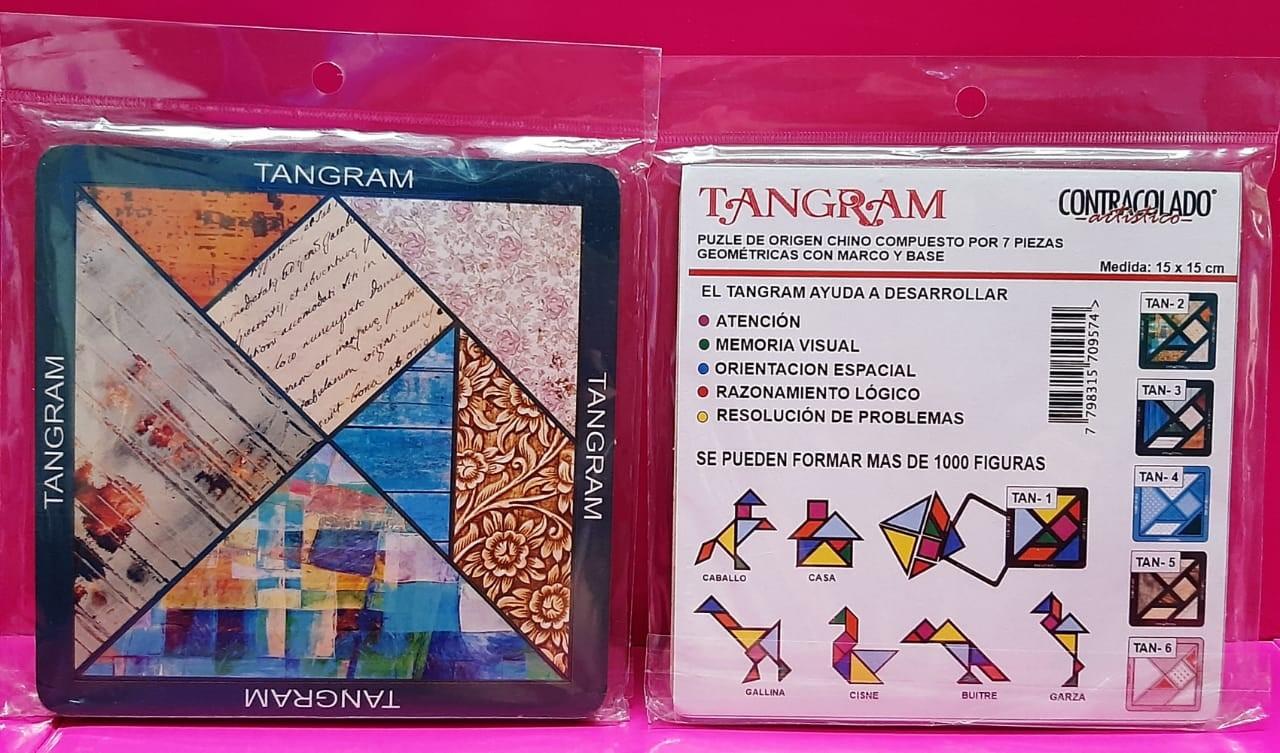 TANGRAM MADERA CHICO- COLORES SURTIDOS - EN BOLSA