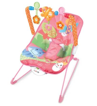 SILLA MECEDORA VIBRA COLOR ROSA