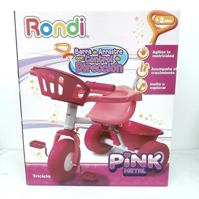 TRICICLO PINK METAL CON MANIJA DIRECCIONAL