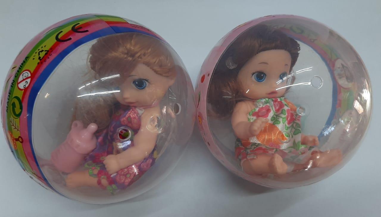 MINI MUÑECA C/MASCOTA O MAMADERA EN BURBUJA - MODELOS SURTIDOS
