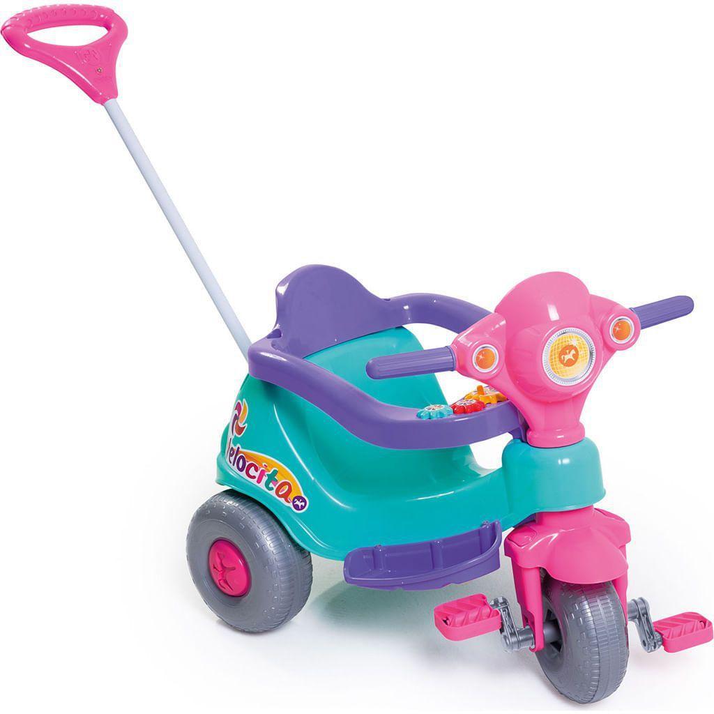 TRICICLO A PEDAL CON MANIJA VELOCITAS