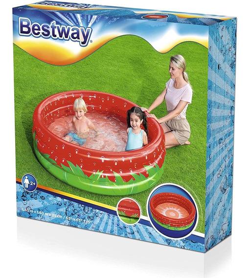 PILETA INFLABLE FRUTILLA 3 AROS 160X38CM