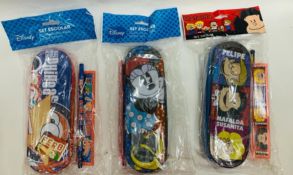 CARTUCHERA CANOPLA DE LATA CON CIERRE Y ACC - PERSONAJES SURTIDOS