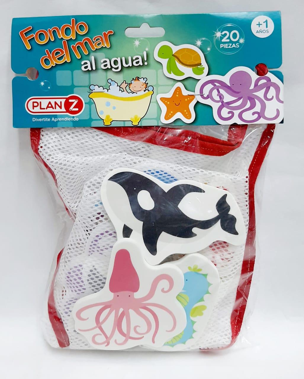 ANIMALES FONDO DEL MAR AL AGUA CON RED 20 PZS