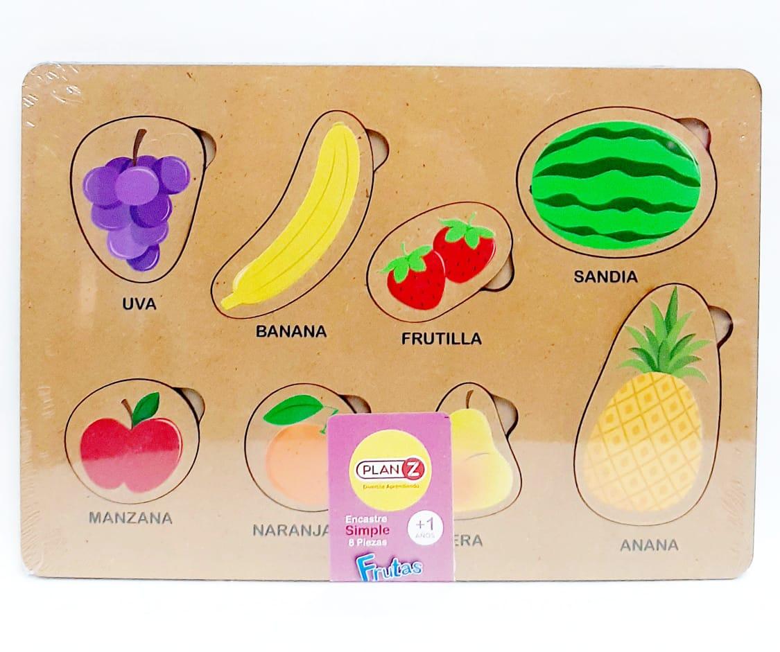 ENCASTRE SIMPLE FRUTAS 8PZS MADERA