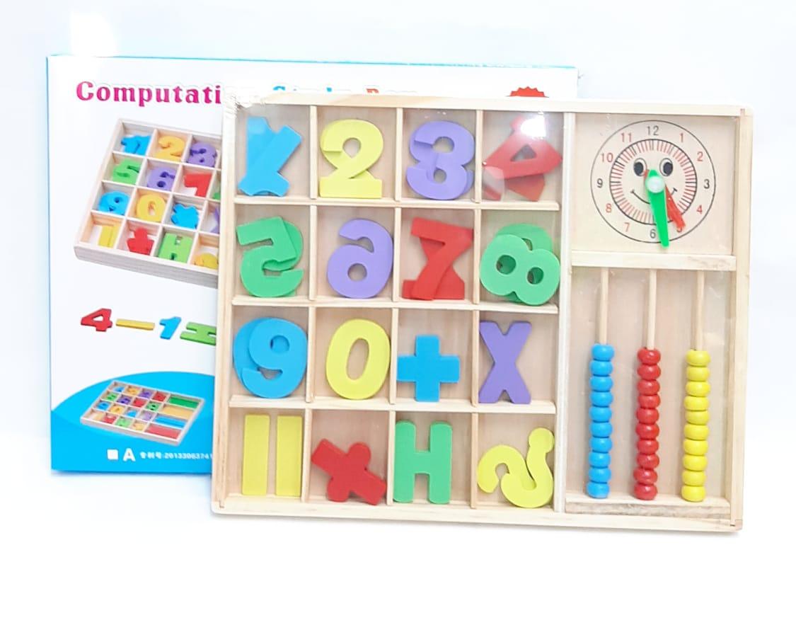 CAJA BOX NUMEROS MADERA CON ABACO