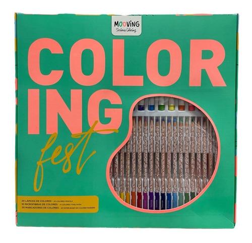 COLORING FEST X 50 PIEZAS MOOVING
