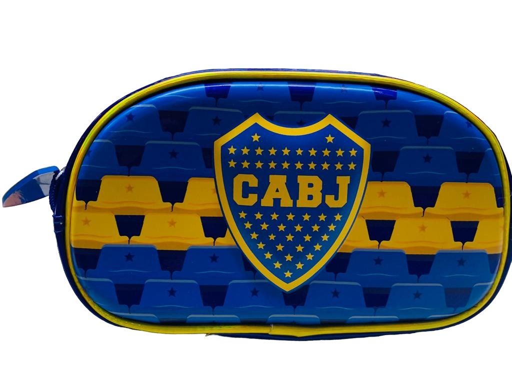 CARTUCHERA CANOPLA OVAL 3D -PVC- 1 CIERRE BOCA JR