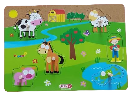 ENCASTRE AGARRE ANIMALES DE LA GRANJA 6 PIEZAS MADERA