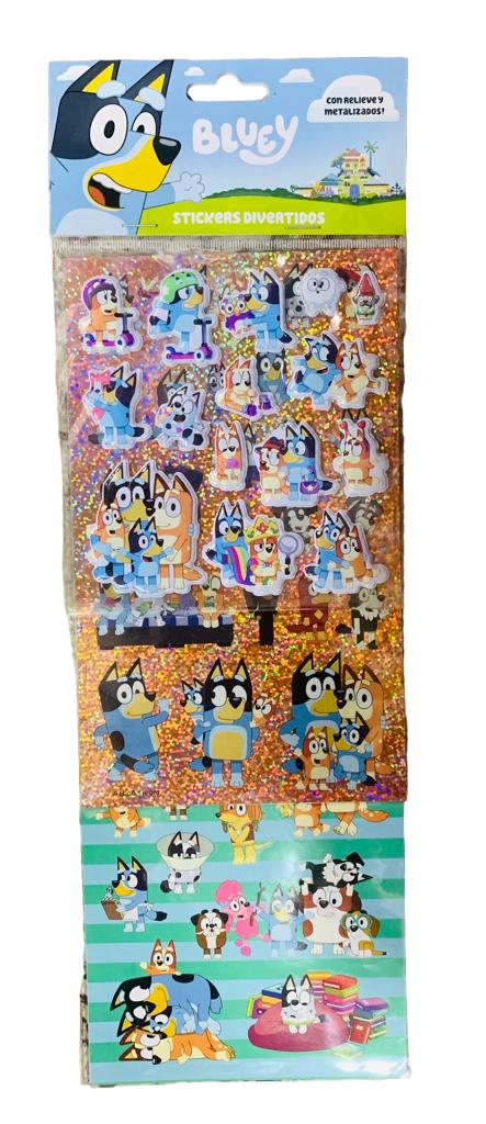 3 PLANCHAS DE STICKERS BLUEY