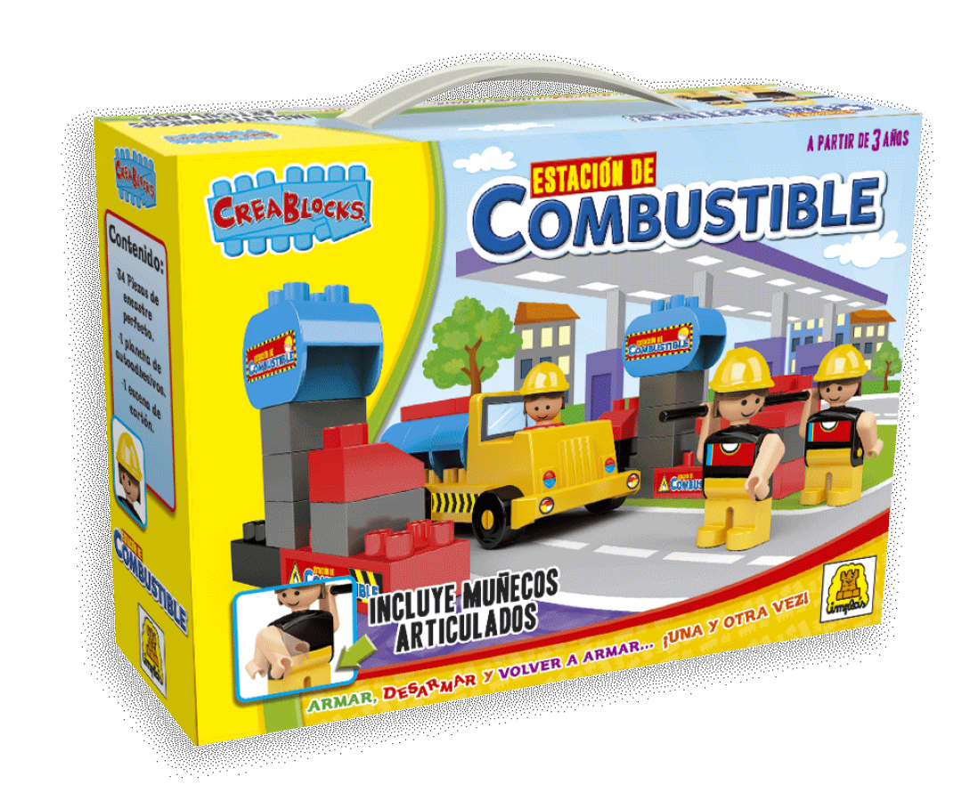 CREABLOCKS ESTACION DE COMBUSTIBLE 34 PIEZAS