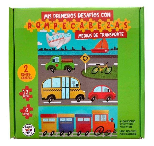 2 ROMPECABEZAS MEDIOS DE TRANSPORTE 8/12 PIEZAS
