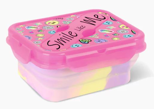 LUNCHERA PLEGABLE CON CUBIERTOS - 2 COLORES