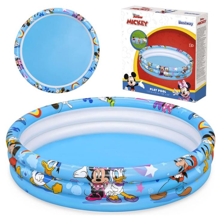 PILETA INFLABLE MICKEY 122X25CM 3 AROS
