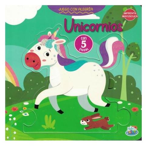 LIBRO UNICORNIOS CON 5 PIEZAS