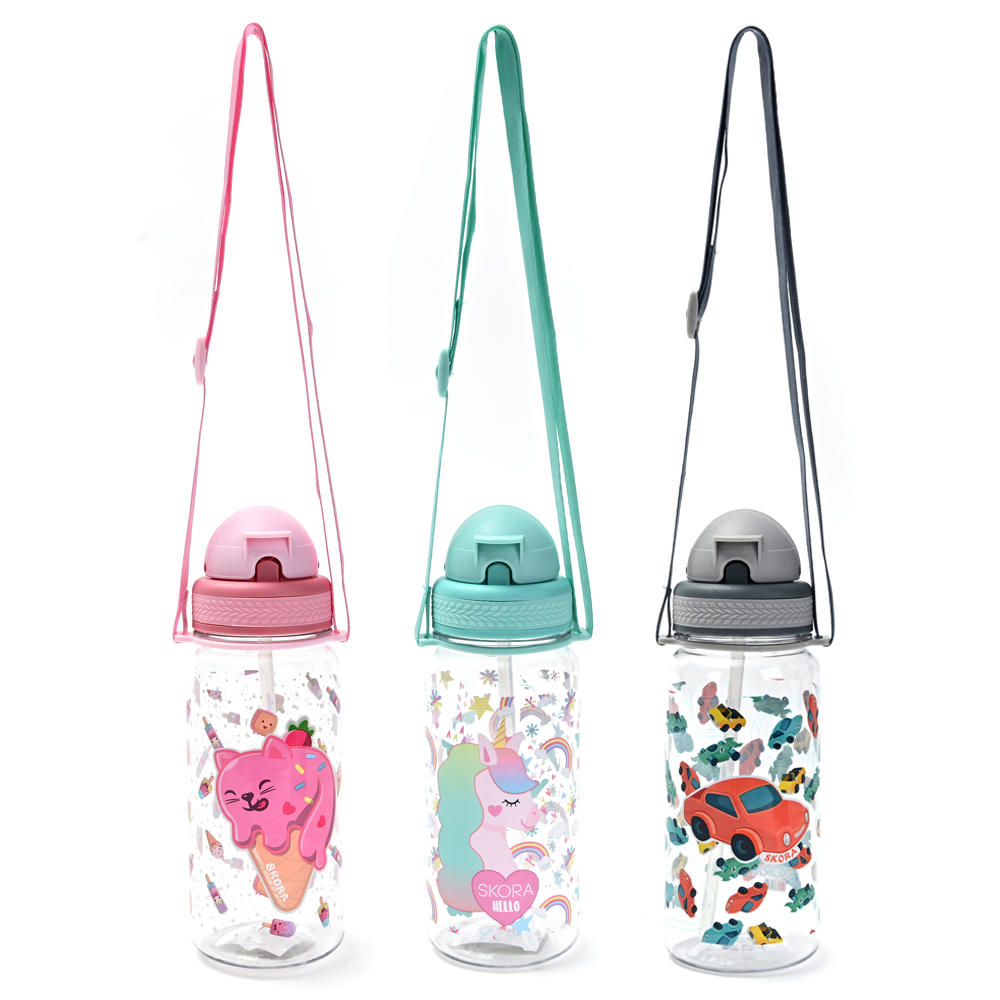BOTELLA INFANTIL 400ML CON CUERDA - 3 MODELOS