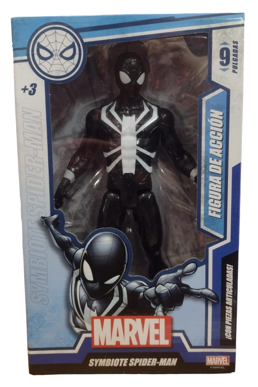 MUÑECO SPIDERMAN NEGRO 5 ARTICULACIONES 23CM EN CAJA