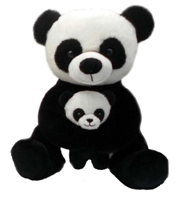 PELUCHE OSO PANDA CON BEBE 27CM