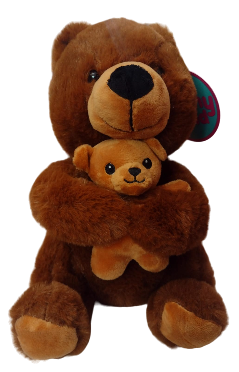 PELUCHE OSO CON BEBE 27CM