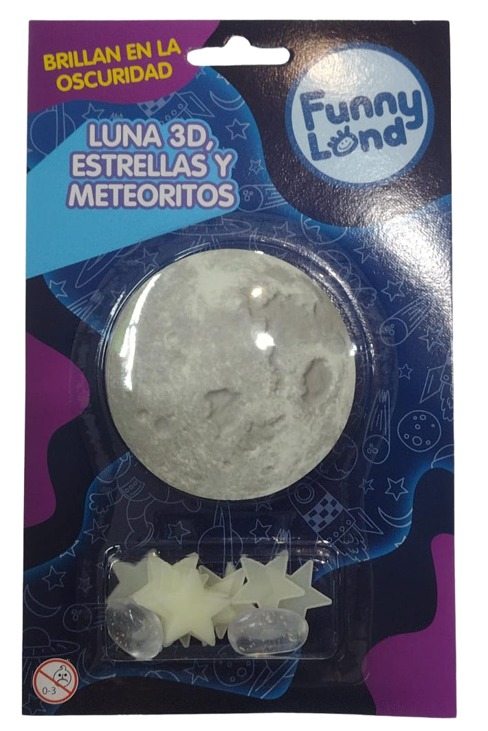 FIGURAS GLOW 3D CHICA LUNA ESTRELLAS Y METEORITOS