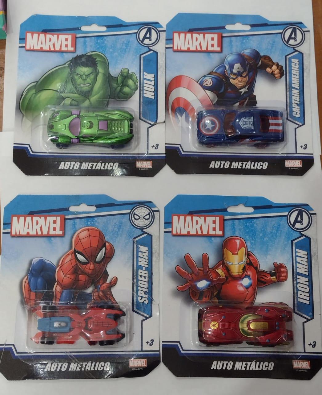 AUTO METAL MARVEL EN BLISTER - 4 MODELOS