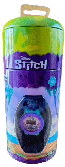 RELOJ EN LATA ALCANCIA STITCH
