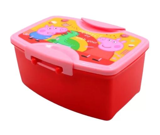 LUNCH BOX CON CUBIERTOS PEPPA PIG