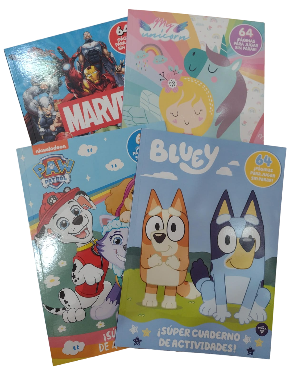 LIBRO SUPER DE ACTIVIDADES 64 PAGINAS - 4 PERSONAJES