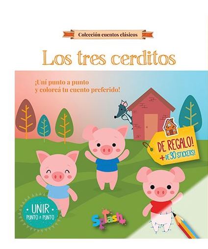 LIBRO CON STICKERS LOS TRES CERDITOS
