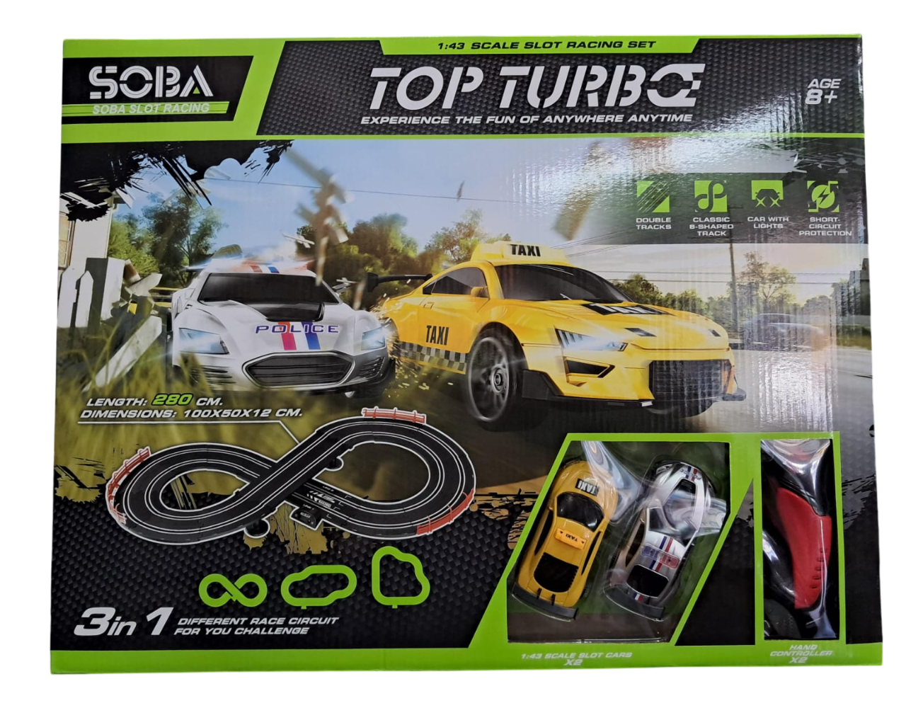 PISTA DE AUTOS SOBA USB CON LUCES 2.80MTS