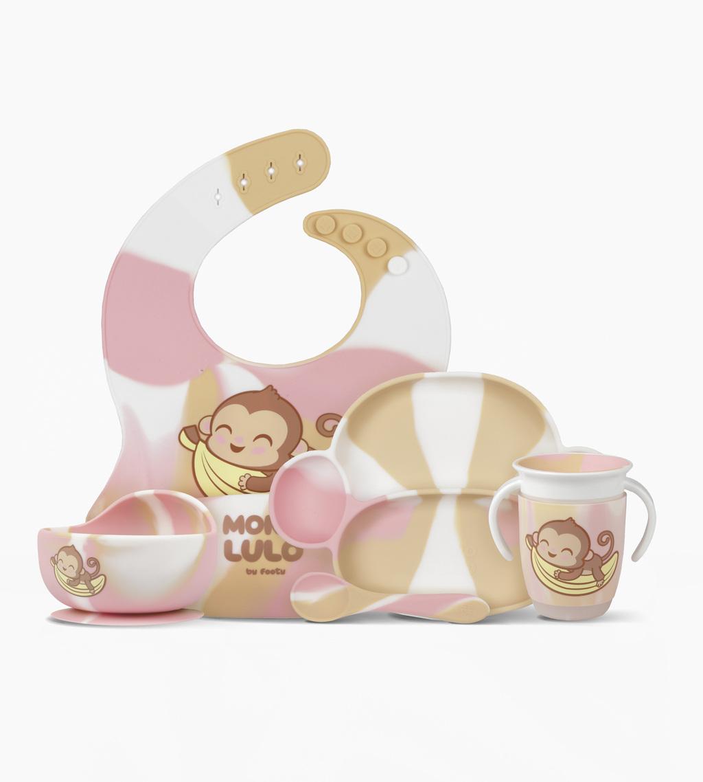 SET ALIMENTACION 5PZS SILICONA ROSA O BATIK