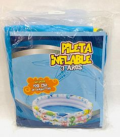 PILETA INFLABLE DECORADA 3 AROS 120CM