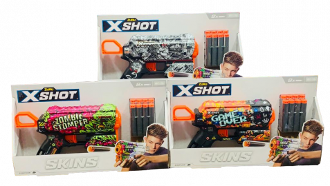 PISTOLA X-SHOT SKINS FLUX 8 DARDOS - SURTIDAS -
