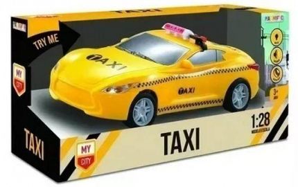 AUTO TAXI CON LUZ Y SONIDO CHICO EN CAJA 1:28
