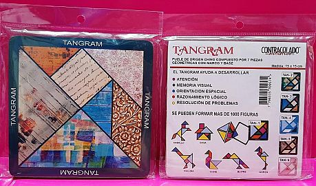TANGRAM MADERA CHICO- COLORES SURTIDOS - EN BOLSA