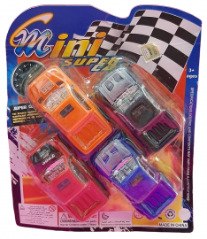 CAMIONETAS MINI X 4 PULL BACK EN BLISTER