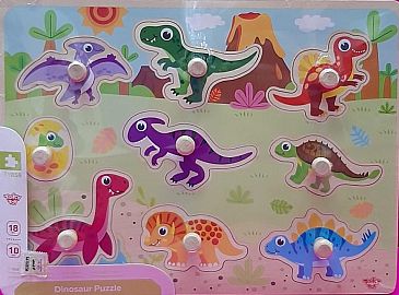 ENCASTRE DINOSAURIOS X 9 DE MADERA