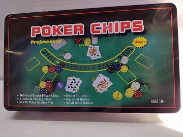 SET POCKER C/PAÑO X300 FICHAS - CON DESPERFECTO EN EL ENVASE