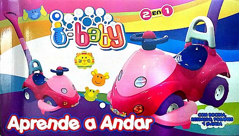 ANDARIN 2 EN 1 ROSA - BARRA DE ARRASTRE Y POSAPIE -