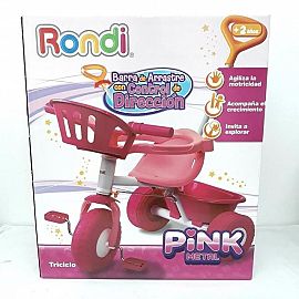 TRICICLO PINK METAL CON MANIJA DIRECCIONAL