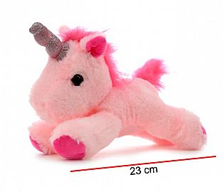 UNICORNIO PELUCHE  ECHADO 8´´ - COLORES SURTIDOS -