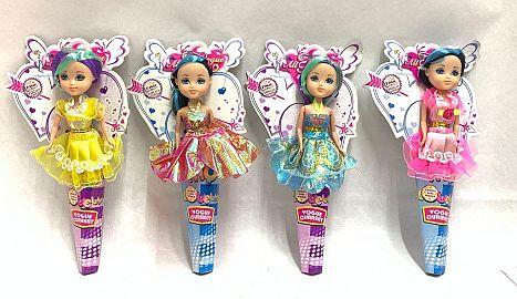 MINI MUÑECA CON VESTIDO MARIPOSA