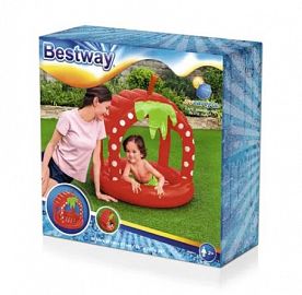 PILETA INFLABLE CON TECHO FRUTILLA 91X91 CM