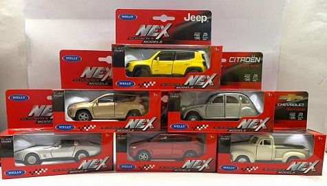 AUTO WELLY METAL ESC. 1:36 CAJA ROJA