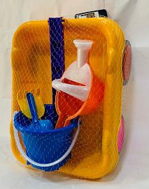 CARRITO CON REGADERA Y JUEGO DE PLAYA