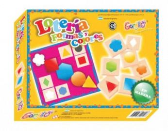 LOTERIA FORMAS Y COLORES MADERA