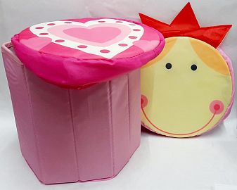 CESTO PLEGABLE BANQUITO - CORAZON - NENA