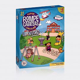 2 SUPER ROMPECABEZAS CIRCULAR DE MADERA LA CIUDAD